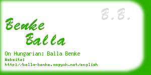 benke balla business card